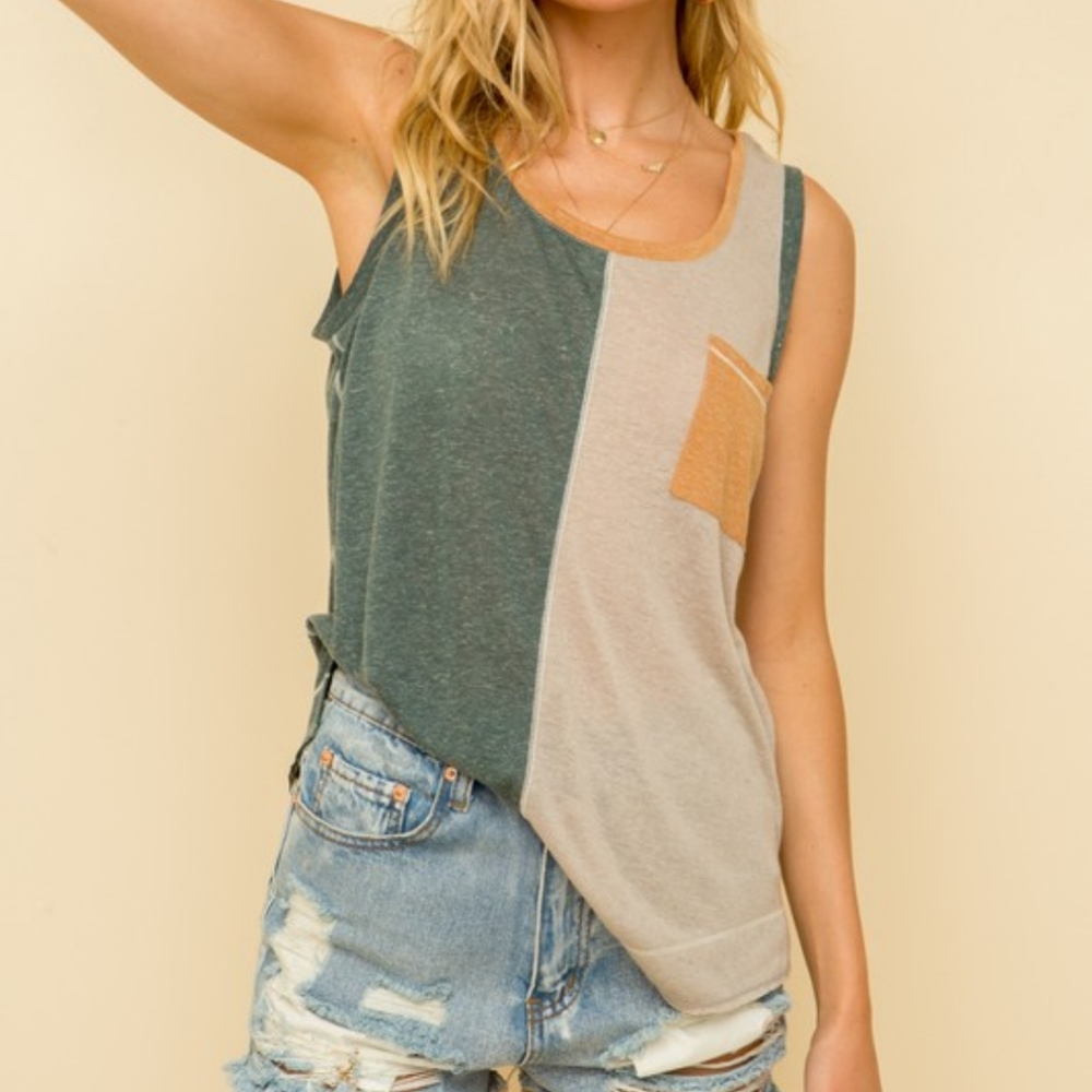 LAST 1 NWT Linen 2 toned tank top
